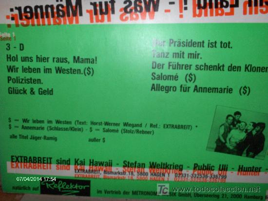Discos de vinilo: EXTRABREIT ---- WELCH EIN LAND !- WAS FUR MANNER - Foto 2