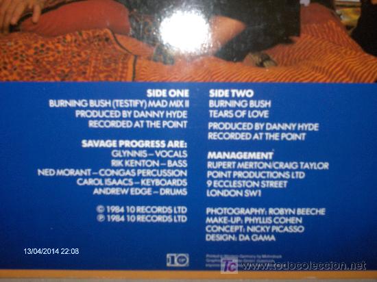 Discos de vinilo: SAVAGE PROGRESS ---- BURNING BUSH - Foto 2