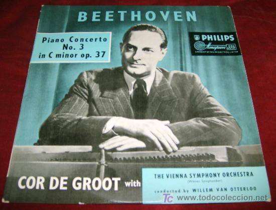Discos de vinilo: PHILIPS - BEETHOVEN PIANO CONCERTO NO.3 - DE GROOT - VIENNA PHILHARMONICS - OTTERLOO - 10&acute;&acute;-RARO