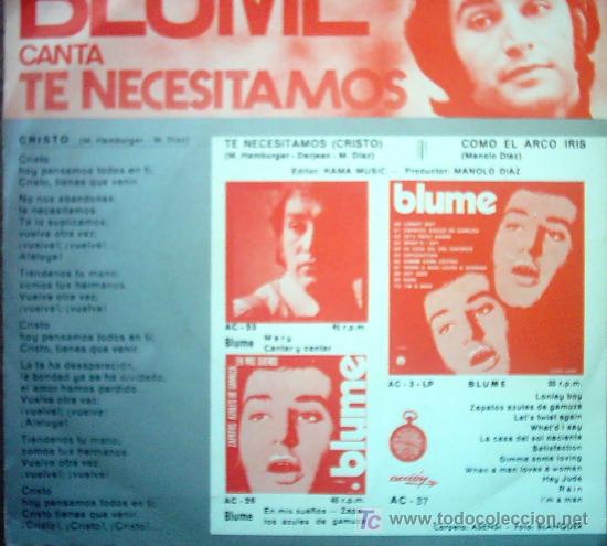 Discos de vinilo: BRUME CANTA , TE NECESITAMOS (CRISTO) - Foto 2