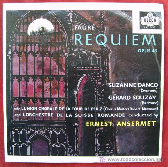 Discos de vinilo: DECCA LXT 5158 - FAURE - REQUIEM - SUISSSE ROMANDE - ANSERMET - 1&deg; INGLES - Foto 1