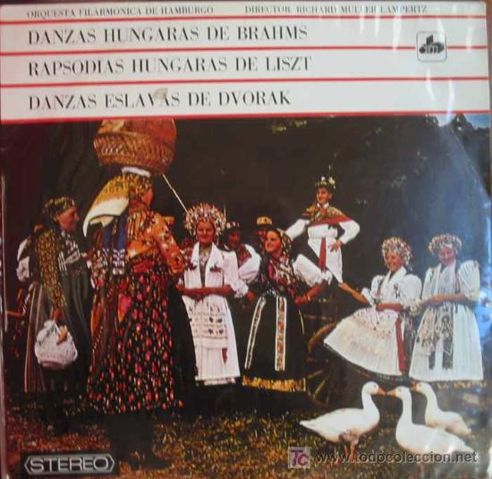 Discos de vinil: DANZAS Y RAPSODIAS HUNGARAS Y ESLAVAS. DIM 125 DS 104. Orquesta Filarmnonica de Hamburgo.