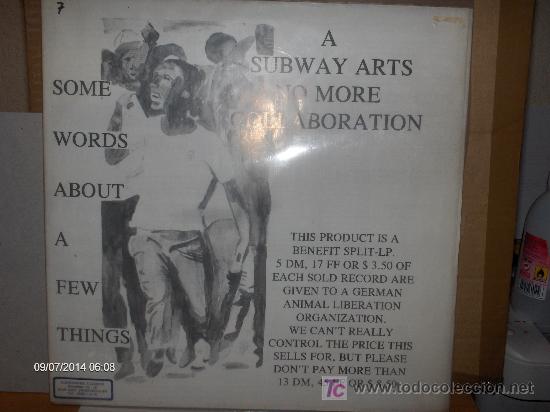 Discos de vinilo: SUBWAY ARTS - NO MORE --------   SOME WORDS ABOUT FEW THINGS - Foto 1