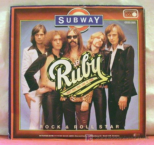 Discos de vinilo: SUBWAY    ( RUBY - ROCK & ROLL STAR )     1978    SINGLE 45 - Foto 1