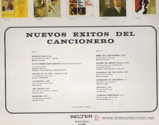 Discos de vinilo: NUEVOS EXITOS DEL CANCIONERO *** EN BELTER 1972 - Foto 2