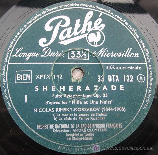 Discos de vinilo: PATHE DTX 122 - RIMSKY KORSAKOV - SCHEHEREZADE - RARO - Foto 3