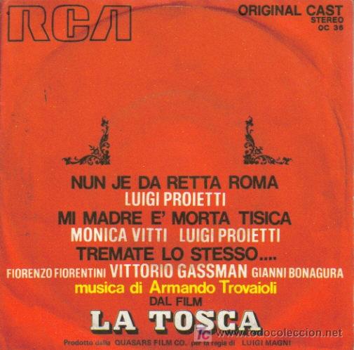 Discos de vinilo: BSO LA TOSCA - LUIGI PROIETTI E.P. ITALY RCA - Foto 1
