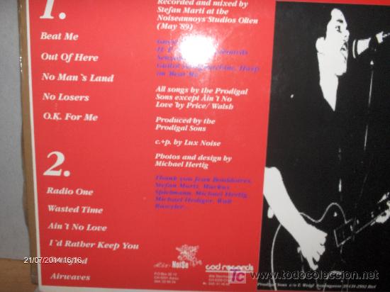 Discos de vinilo: PRODIGAL SONS ----- BEAT ME - Foto 2