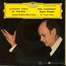 Discos de vinilo: ORQUESTA SINFÓNICA RIAS DE BERLÍN - LA TRAVIATA / EUGEN ONEGIN - DEUTSCHE GRAMMOPHON - EP 1962