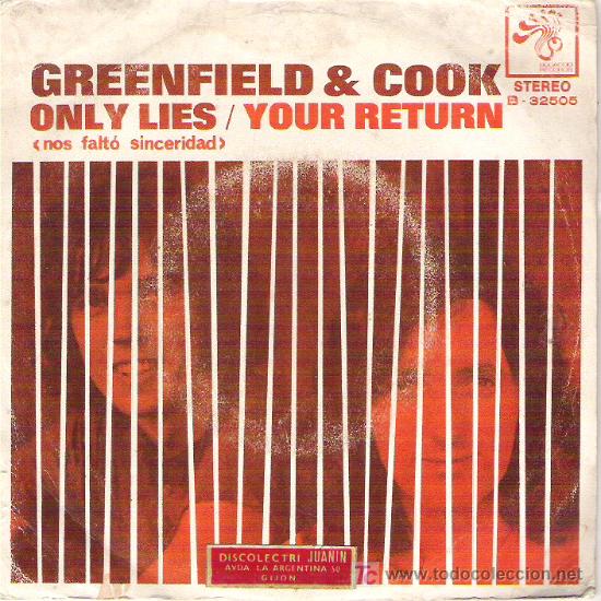Discos de vinilo: GREENFIELD & COOK - ONLY LINES / YOUR RETURN ***BOCCACIO RECORDS 1971 - Foto 1