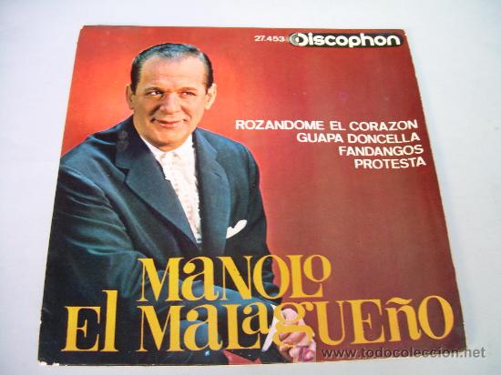 Discos de vinilo: SINGLE  EP MANOLO EL MALAGUE&Ntilde;O - Foto 1