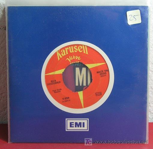 Discos de vinilo: ELLA FITZGERALD  ( MACK THE KNIFE - LORELE! )   SINGLE45 - Foto 1