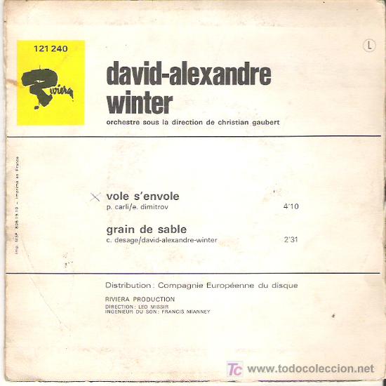 Discos de vinilo: DAVID ALEXANDRE WINTER - VOLE S`ENVOLE / GRAIN DE SABLE - Foto 2