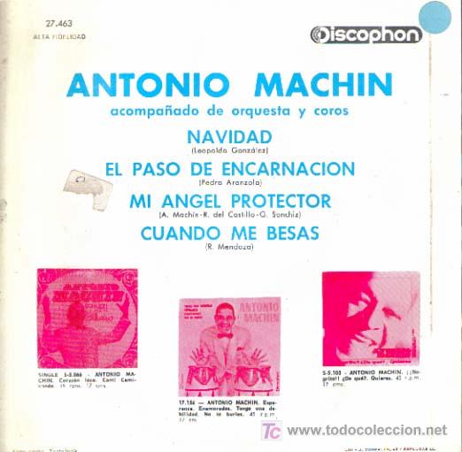 Discos de vinilo: ANTONIO MACHIN : NAVIDAD , EP 1966 DISCOPHON , NUEVO - Foto 2