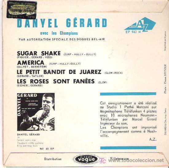Discos de vinilo: DANYEL GERARD - SUGAR SAKE + 3 EP **** 1963 DISC AZ - Foto 2