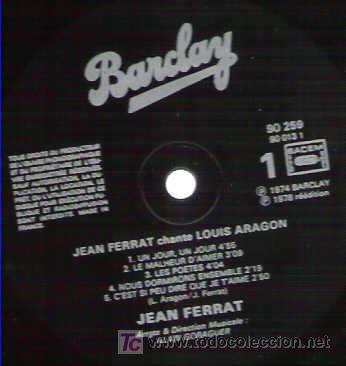 Discos de vinilo: FERRAT CHANTE ARAGON *** EN BARCLay - Foto 3