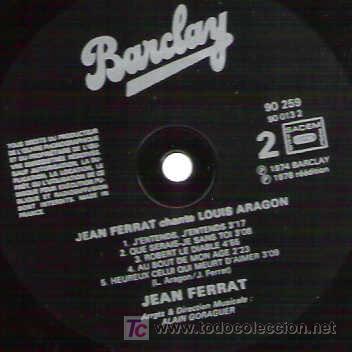 Discos de vinilo: FERRAT CHANTE ARAGON *** EN BARCLay - Foto 2