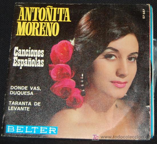 Discos de vinilo: SINGLE ANTO&Ntilde;ITA MORENO. CANCIONES ESPA&Ntilde;OLAS - Foto 1