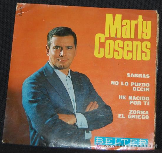 Discos de vinilo: SINGLE MARTY COSENS. SABRAS - Foto 1