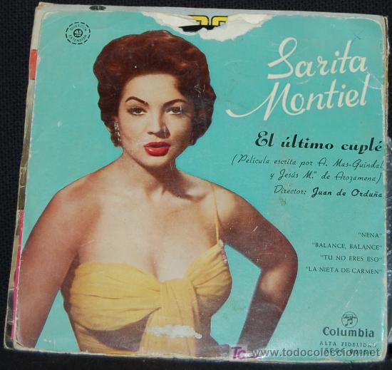 Discos de vinilo: SINGLE SARITA MONTIEL. EL ULTIMO CUPLE - Foto 1