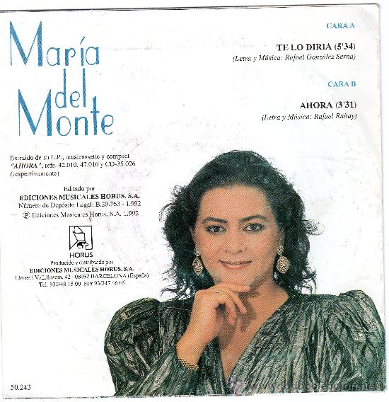 Discos de vinilo: single MARIA DEL MONTE te lo diria - Foto 2