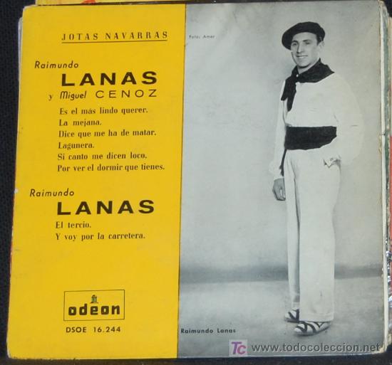 Discos de vinilo: SINGLE JOTAS NAVARRAS. RAIMUNDO LANAS Y MIGUEL CENOZ - Foto 1