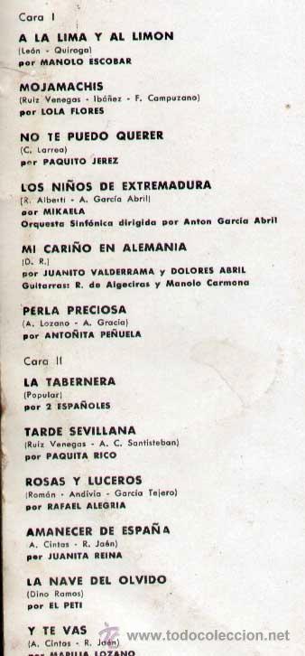 Discos de vinilo: CANCIONERO -  REF. 22.465 - Foto 2
