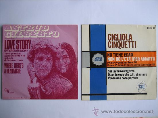 Discos de vinilo: Gigliola Cinquetti y Astrud Gilberto - Foto 1