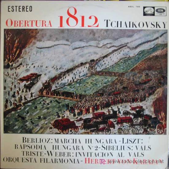 Vinyl-Schallplatten: OBERTURA 1812, MARCHA HUNGARA, RAPSODIA N&ordm;2 EN DO MENOR, VALS TRISTE OP.44, INVITACION AL VALS.