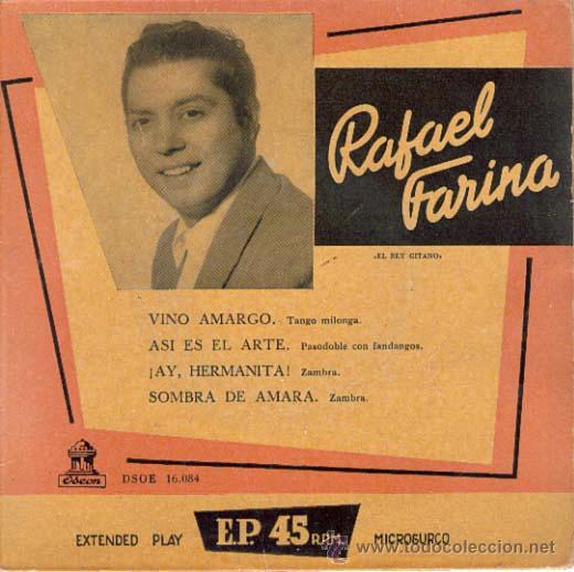 Discos de vinilo: RAFAEL FARINA , EL REY GITANO : EP 1958 ODEON - Foto 1