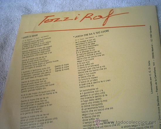 Discos de vinilo: TOZZI - RAF - Foto 2