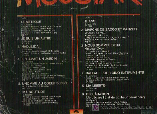Discos de vinilo: lo mejor de moustaki - polydor 1977 - Foto 2