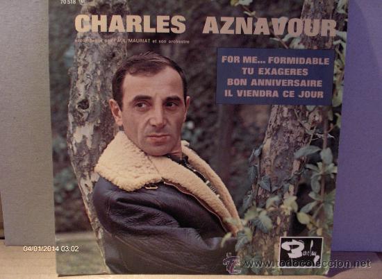Discos de vinilo: CHARLES AZNAVOUR ---- FOR ME ... FORMIDABLE - Foto 1