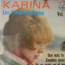 Discos de vinilo: KARINA LOS PRE-UNIVERSITARIOS VOL.8 E.P. EDICIÓN MEXICANA SELLO GAMMA. Lote 26973521