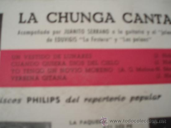 Discos de vinilo: LA CHUNGA CANTA. A&ntilde;o 1959. Vinilo Azul. - Foto 2