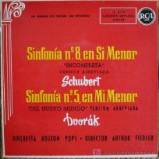 Discos de vinilo: ORQUESTA BOSTON POPS. DIR ARTHUR FIEDLER : SINFONÍA Nº8 EN SI MENOR, SCHUBERT; SINFONÍA Nº5 EN MI ME