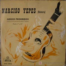 Discos de vinilo: NARCISO YEPES (GUITARRA) : JUEGOS PROHIBIDOS PARTE 1ª Y 2ª. 1963. DECCA SDGE 80026