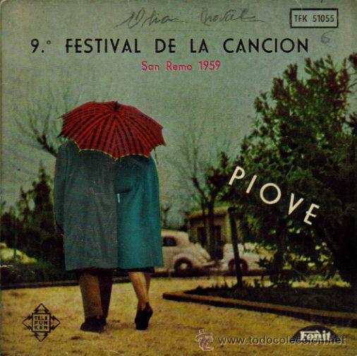 Discos de vinilo: DOMENICO MODUGNO- PIOVE + NATALINO OTTO + ACHILLE TOGLIANI EP VINILO FESTIVAL SAN REMO RARO 1959