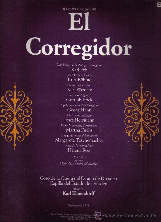 Discos de vinilo: OPERA - EL CORREGIDOR - HUGO WOLF  - CAJA CON 2 DISCOS - Foto 2
