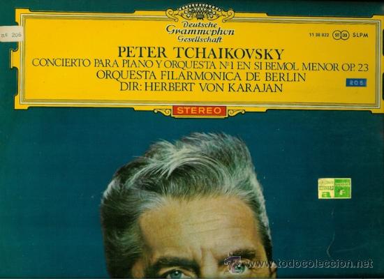 Disques de vinyle: Disco L. P. de vinilo Concierto Para Piano y Orquesta n&ordm; 1 en Si Bemol Menor, Op. 23, de Peter Tchai