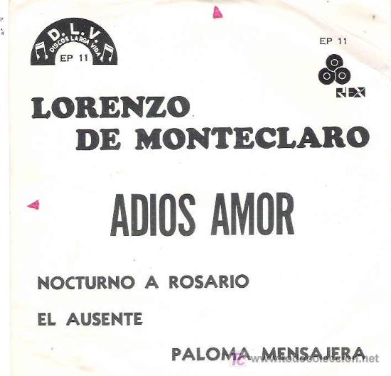 Discos de vinilo: LORENZO DE MONTECLARO - ADIOS AMOR ** EP DLV - Foto 2