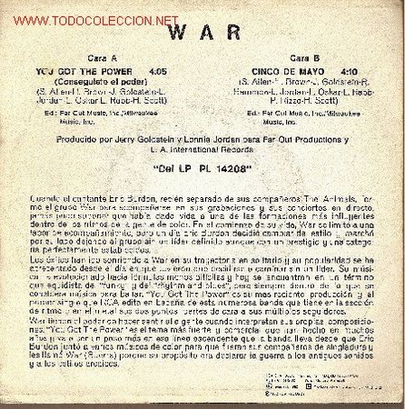 Discos de vinilo: War. You Got the Power. 1982. - Foto 2