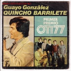 Discos de vinilo: GUAYO GONZALEZ. PRIMER PREMIO FESTIVAL OTI - 1977. QUINCHO BARRILETE, EL ALMENDRO DE ONDE LA TERE