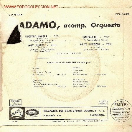 Discos de vinilo: Contraportada. Tiene un peque&ntilde;o roto. - Foto 2