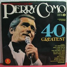 Discos de vinilo: PERRY COMO ( 40 GREATEST ) ENGLAND-1975 LP33 DOBLE