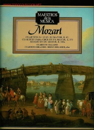 Discos de vinilo: Disco de vinilo L. P. Maestros de la M&uacute;sica, Mozart: Cuarteto N&ordm; 15 en Re Mayor K. 421, Cuarteto par