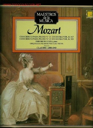 Discos de vinilo: Disco de vinilo L. P. Maestros de la M&uacute;sica, Mozart: Concierto para piano N&ordf; 21 en Do Mayor K 467, C