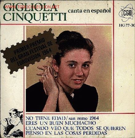 Discos de vinilo: GIGLIOLA CINQUETTI-NO TIENE EDAD + 3 EP VINILO HISPAVOX EN 1964 FEST. SAN REMO EN ESPA&Ntilde;OL
