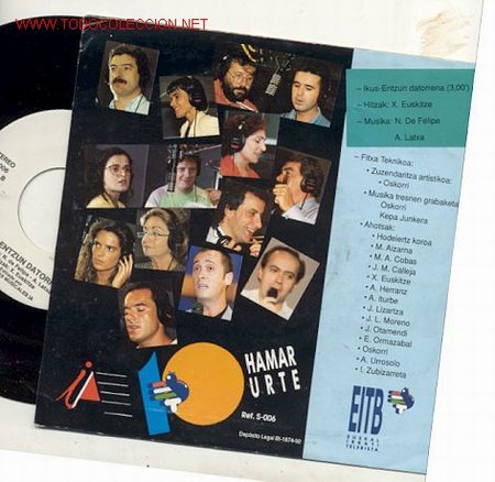 Disques de vinyle: SINGLE 45 RPM / JOSE M&ordf; CALLEJA -ANTXON URROSOLO - AGUSTIN HERRANZ CANTAN EN EUSKARA