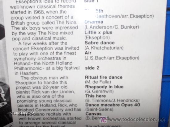 Discos de vinilo: EKSEPTION ------ SAME - Foto 2